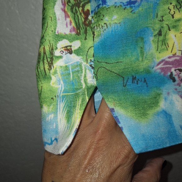 Coldwater Creek Artsy Paris Eiffel Tower Linen Blend Button Up Jacket Wmn's Sz S - Picture 6 of 10